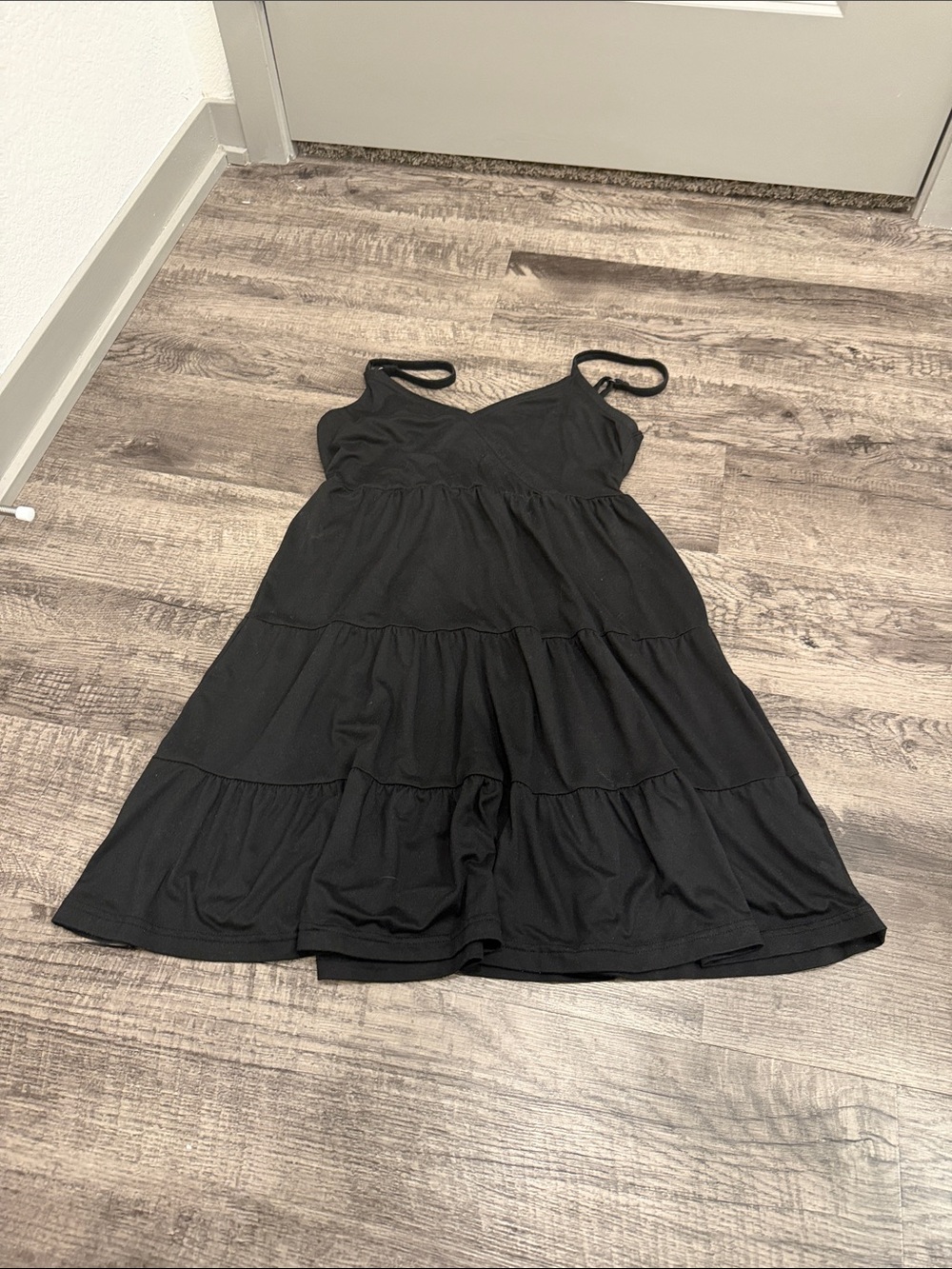 Black Tiered Spaghetti Strap Dress